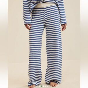 Aerie Sunday Soft Trouser Marbled Blue Small